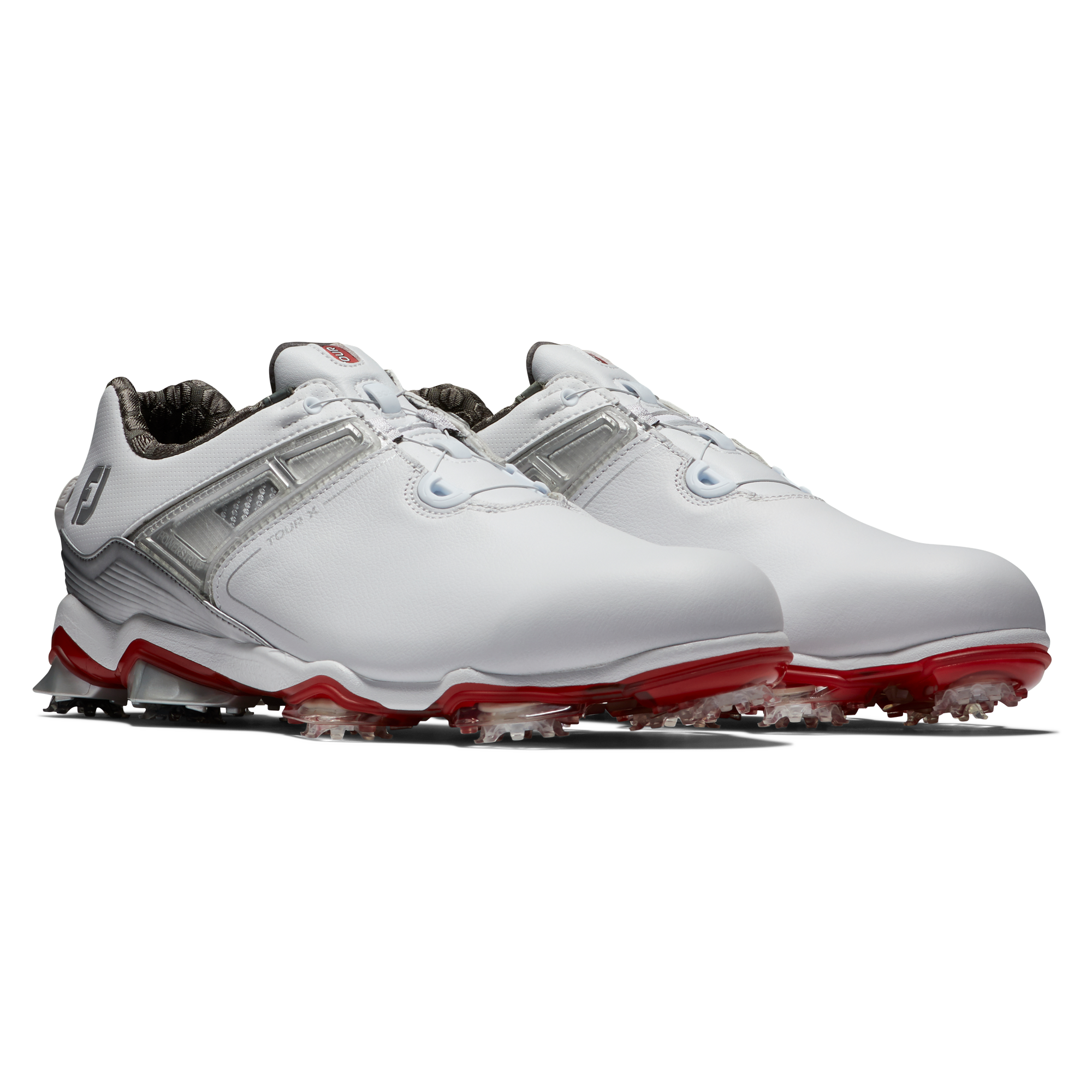 Men's Tour X Boa Spiked Golf Shoe - White/Red | FOOTJOY | Golf